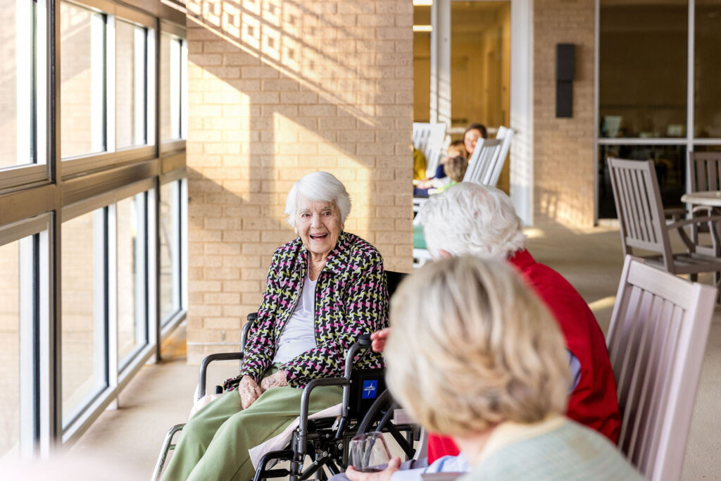 Memory Care Senior Resident with her family